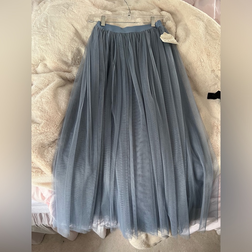 altar'd state light blue tulle maxi skirt NWT